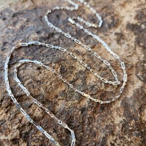 Sterling Silver Solid 30" Unique Handmade Link Chain